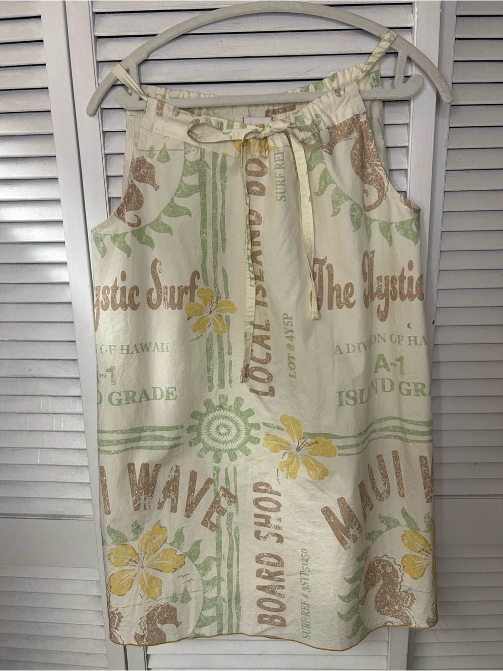 BDG Casual Cream Hawaiian Print Drawstring Dress Size M